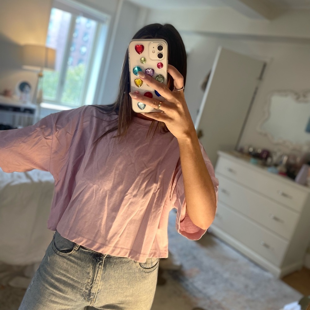 Lilac oversized crop tshirt